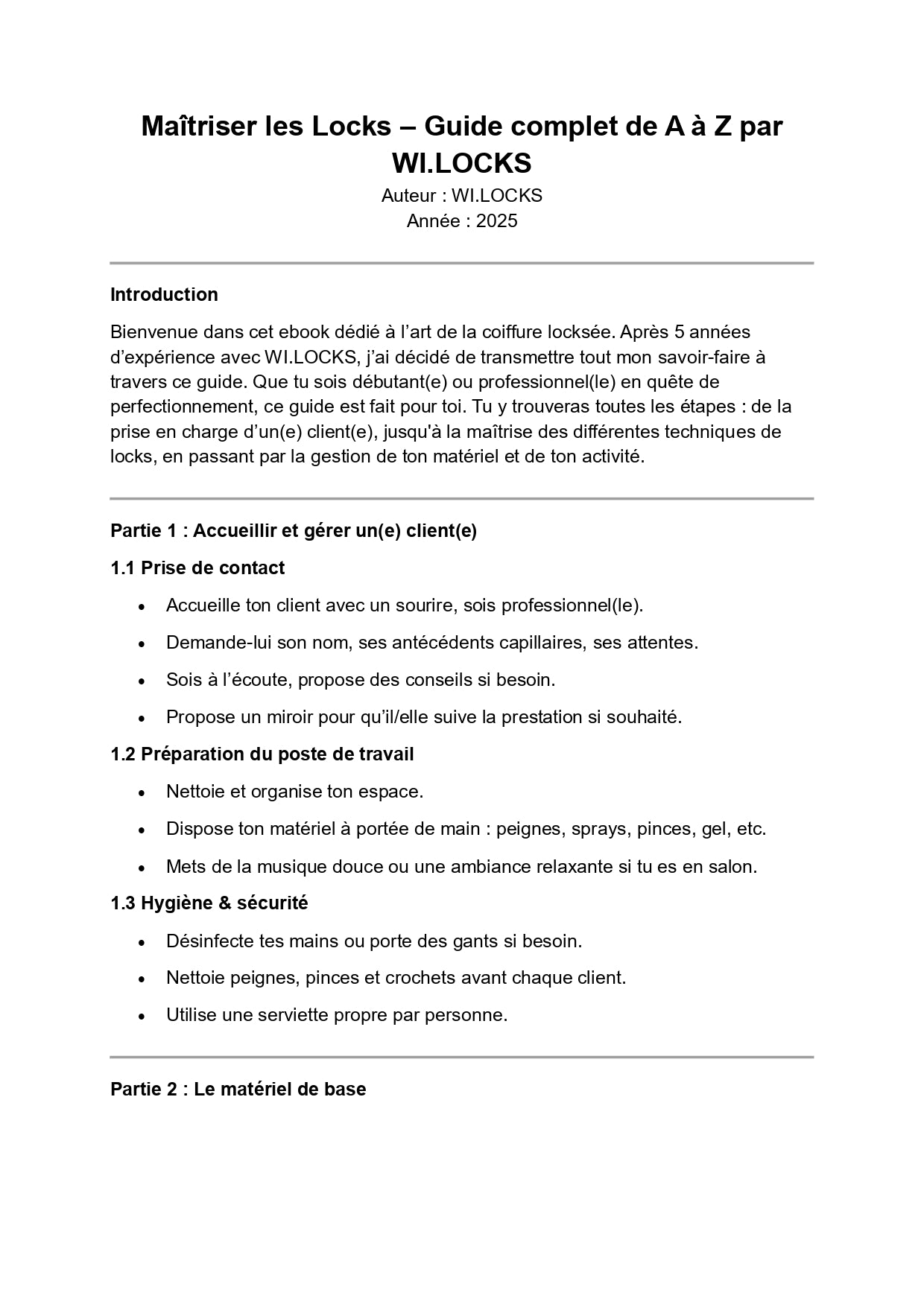 MAITRISER LES LOCKS - LE GUIDE COMPLET DE A à Z PAR WI.LOCKS (AVEC VIDÉO INCLUS)